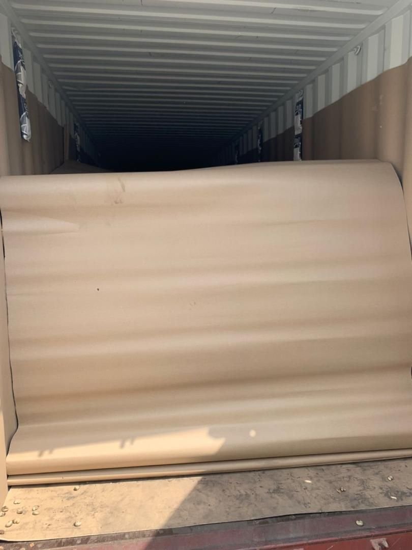 Close view of a liner fitted inside a container