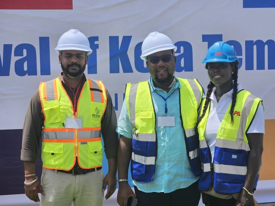 Transit Cargo Limited crew in high-visibility vests at the arrival of the Kota Tema, Tema Port